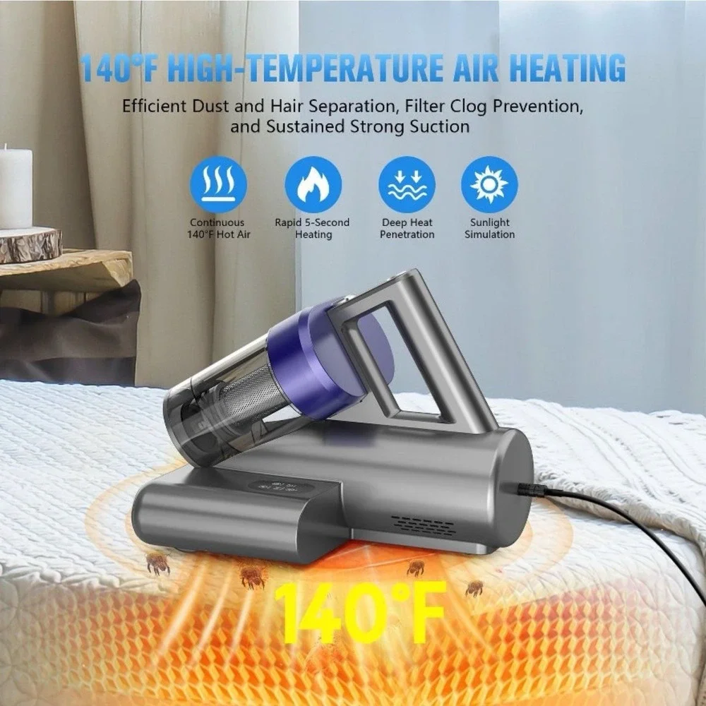 UZK Mattress Vacuum Bed Vacuum with UV-C Light, 16Kpa, Size 11*9.45*8.46 -